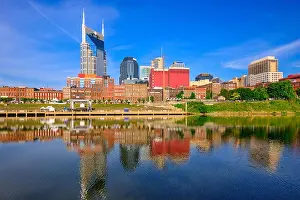 Nashville, Tennessee, USA downtown city skyline on the Cumberland River