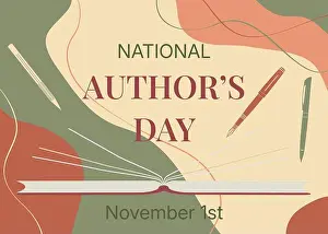 Literacy Prints: National Authors Day Open Book Abstract Background
