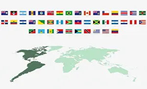 Guatemala Prints: National Flags of the American countries