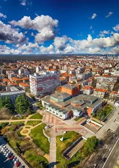 National Opera and Ballet Theater, modern aerial shoot above from drone. Top view - Image