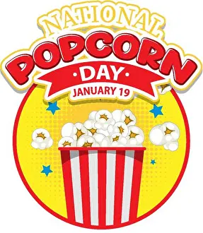 Eps10 Prints: National Popcorn Day Banner Design illustration