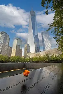 Terrorism Prints: National September 11 Memorial (Ground Zero) and the skyscraper One World Trade Center (Freedom Tower)