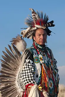 Indians Prints: Native American man wearing traditional Cheyenne clothing