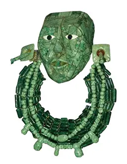 Maya Prints: Native mayan ceremonial mask made of jade