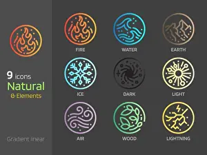 Lightning Prints: Natural symbol concepts gradient linear style icon
