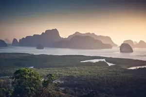 Nature Landscape Scenery of Tropical Seascape Thailand at Morning Sunrise