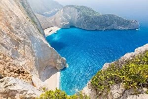 Images Dated 25th July 2016: Navagio bay and Ship Wreck beach in summer. The most famous natural landmark of Zakynthos