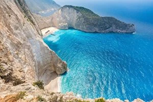 Images Dated 25th July 2016: Navagio bay and Ship Wreck beach in summer. The most famous natural landmark of Zakynthos