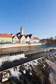 Kirche Prints: NECKAR RIVER, ST. LAURENTIUS CHURCH