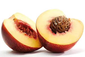 Conscious Prints: Nectarine cut in half