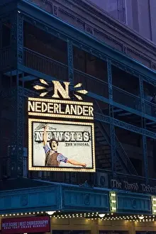 Times Square Prints: The Nederlander Theater Marquee Featuring Newsies the Musical, New York City, USA 2013