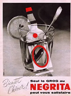 Magazine Advert Prints: Negrita Carribean rum French vintage commercial