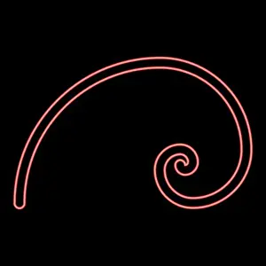 Ideal Prints: Neon spiral golden section Golden ratio proportion Fibonacci spiral red color vector illustration image flat style