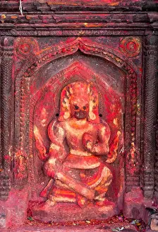 Nepal, Kathmandu. Bhimsen, God of Business and of Physical Strength