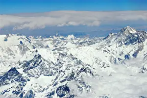 Nepal Prints: Nepal, Mount Makalu (8462m) and Himalayan range (aerial view)