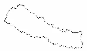 Kathmandu Prints: Nepal outline map isolated on white background