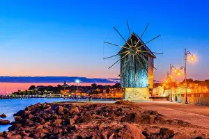 Nessebar (Nesebar), Bulgaria. The Ancient City of Nessebar, the wooden windmill. Black Sea Coast, Burgas