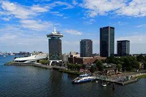 Canals Prints: Netherlands - Amsterdam, A'dam Lookout and Eye Filmmuseum