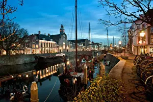South Holland Prints: The Netherlands, Rotterdam, Old harbor near centre called Delfshaven