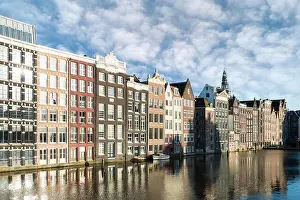 Netherlands traditional houses and Amsterdam canal in Amsterdam, Netherlands