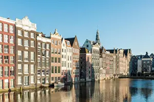 Netherlands traditional houses and Amsterdam canal in Amsterdam, Netherlands