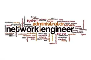 Network engineer word cloud concept on white background