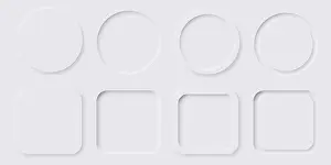 Blank Prints: Neumorphism button design set. Neumorphic UI Design Elements. Vector illustration. Eps 10.