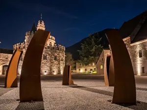 Blue Hour Prints: Neustift Monastery near Brixen during autumn