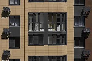 House Facade Prints: New building facade in housing complex