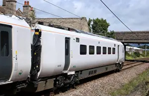 Wcml Prints: New class 805 AT 300 bi-mode multiple unit built by Hitachi Rail on test run on West Coast Main Line passing through