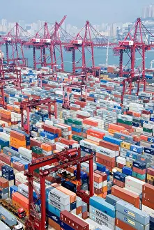 Ports Prints: New Container Terminal 9 at Tsing Yi Kowloon in Hong Kong