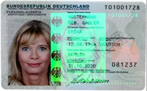 Watermark Prints: New German ID-Card. With holographic picture and 3-D security signatures
