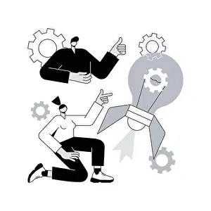 Entrepreneurship Prints: New idea generation abstract concept vector illustration
