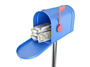 Paying Prints: New Indian Currency with Mail Box - 3D Rendered Image
