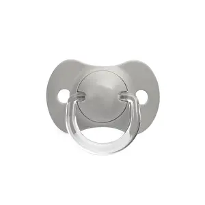 Childcare Prints: New light grey baby pacifier isolated on white
