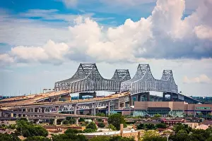 New Orleans, Louisiana, USA at Crescent City Connection Bridge