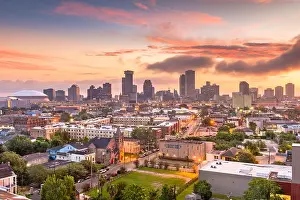 New Orleans, Louisiana, USA downtown city skyline at dawn