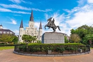 Images Dated 10th May 2016: New Orleans, Louisiana, USA at Jackson Square and St. Louis Cathedral
