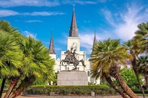 Images Dated 10th May 2016: New Orleans, Louisiana, USA at Jackson Square and St. Louis Cathedral