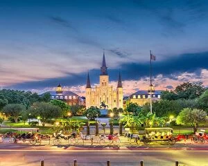Images Dated 10th May 2016: New Orleans, Louisiana, USA town view at St. Louis Cathedral
