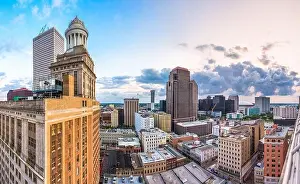New Orleans, Louisiana, USA view from the Central Business District at dusk