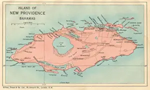 New Providence Prints: NEW PROVIDENCE. Vintage map. Bahamas. Caribbean 1935 old vintage chart