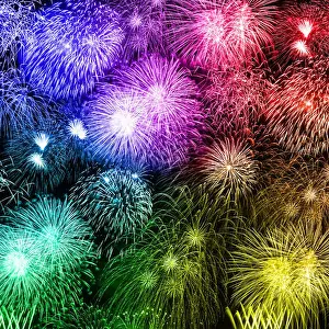 Sylvester Prints: New Year's Eve fireworks background years year square colorful firework backgrounds