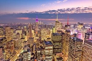 Images Dated 16th November 2016: New York City aerial skyline view over midtown Manhattan