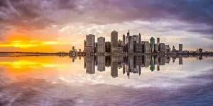 New York City Financial District in Lower Manhattan from across the East River