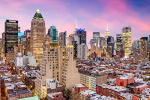 New York City, USA midtown Manhattan skyline over Hell's Kitchen