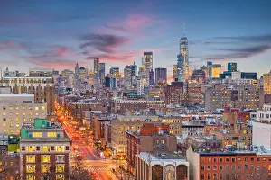 New York, New York, USA cityscape in Manhattan at twilight
