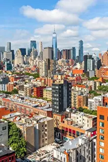New York, New York, USA Lower Manhattan city skyline rooftop view from the Lower East in the afternoon