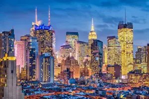 Cityscape Prints: New York, New York, USA Midtown Manhattan cityscape