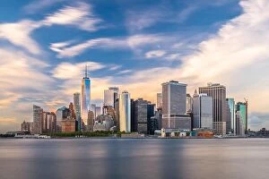Images Dated 3rd August 2018: New York, New York, USA skyline on the bay at twilight from Governor's Island